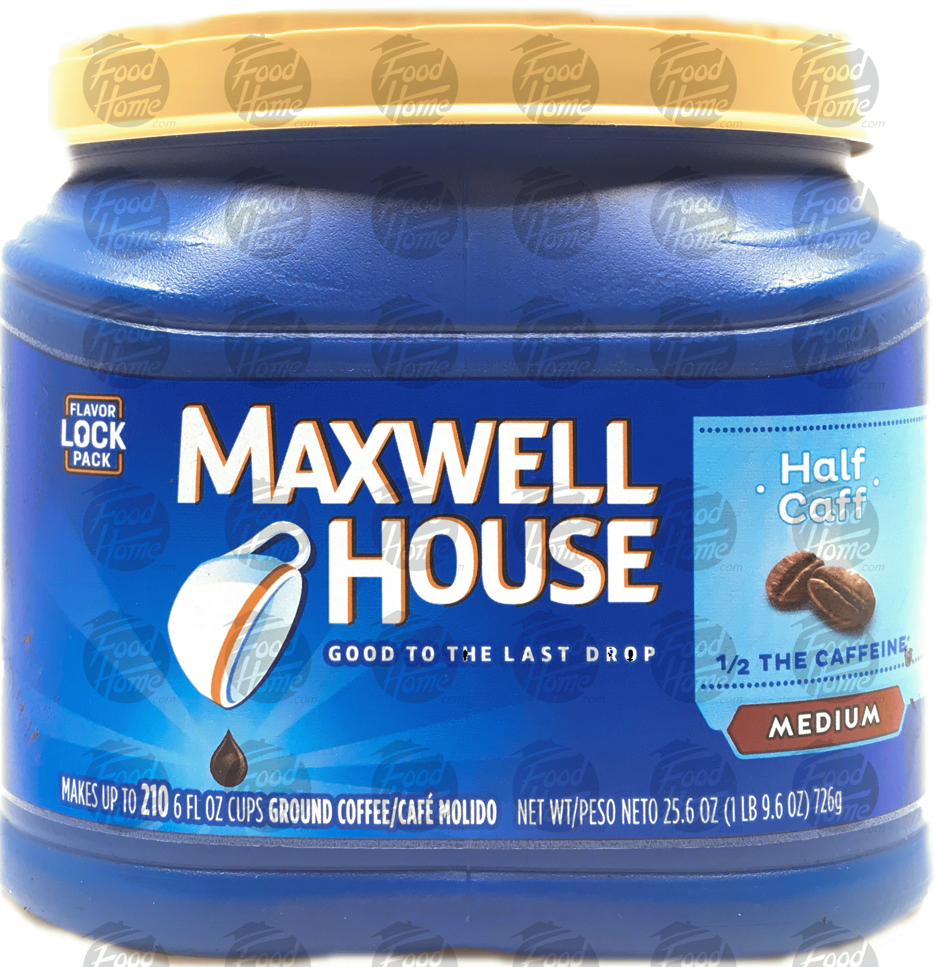 Maxwell House  half caffeinated medium roast ground coffee, plastic tub Full-Size Picture